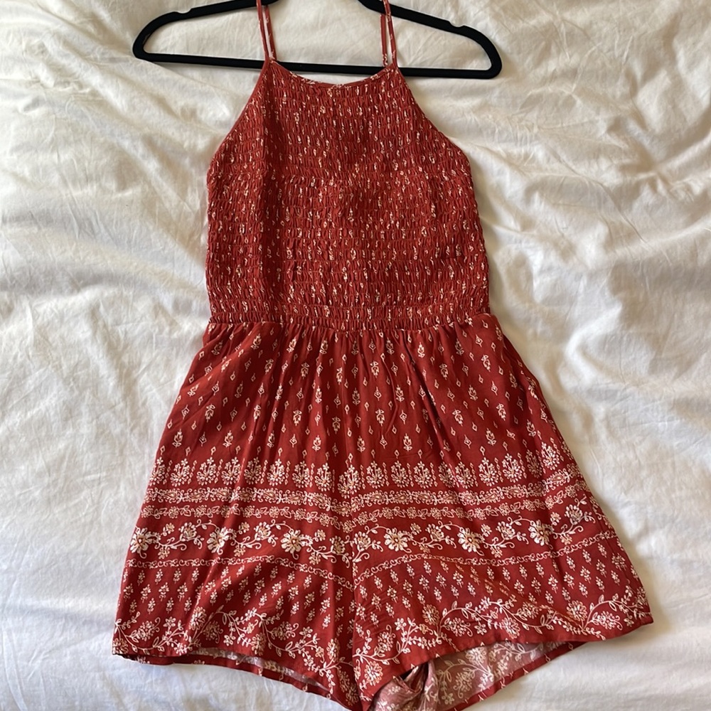 Maroon bandana pattern Romper